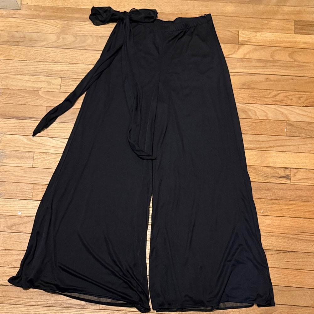 Connected Apparel Black Wide-Leg Pants